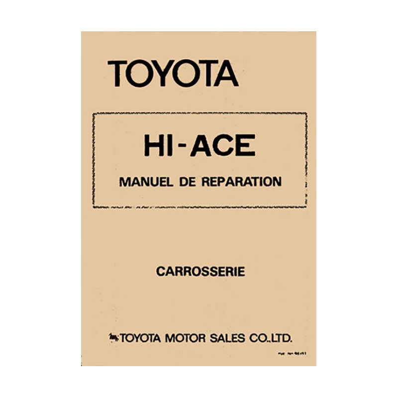 Manuel Atelier Carrosserie 1979