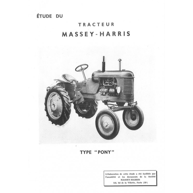 Notice Entretien Pony MASSEY HARRIS  de  Agricole et moteurs fixes