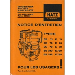 Moteur HATZ ES71/75/79/780/785