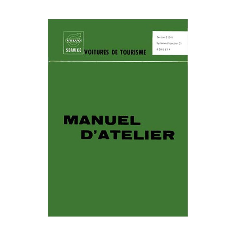 Manuel Atelier Injection B20E/B20F Manuel Atelier Injection B20E/B20F