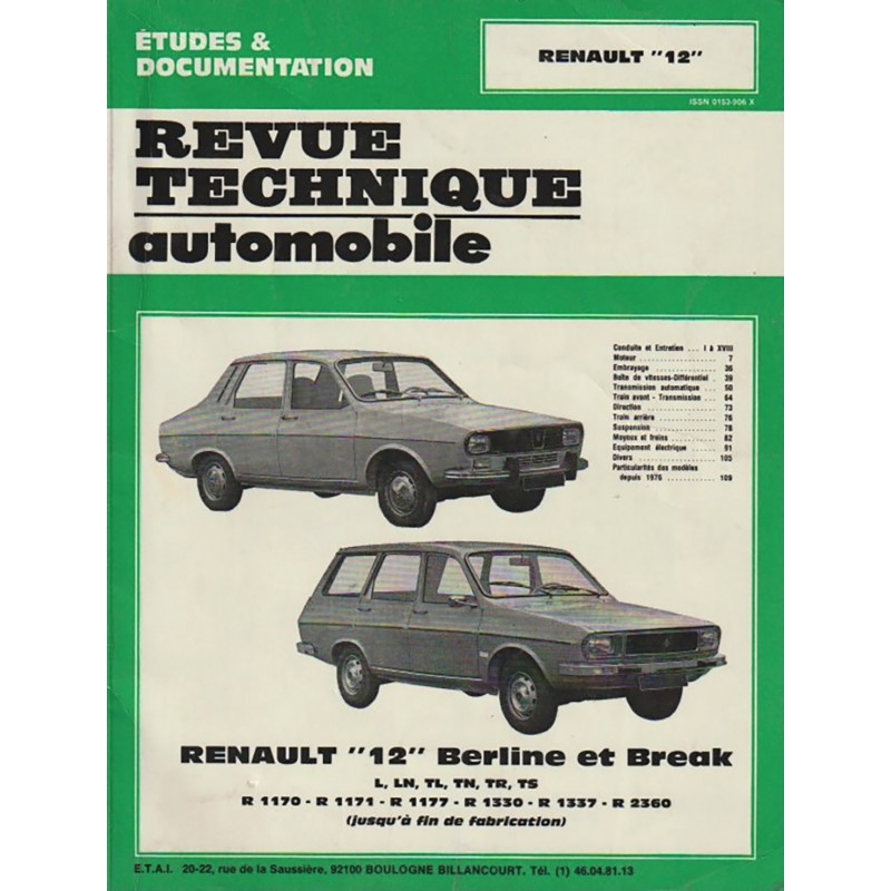 Revue Technique R 12 1981 Revue Technique R 12 1981