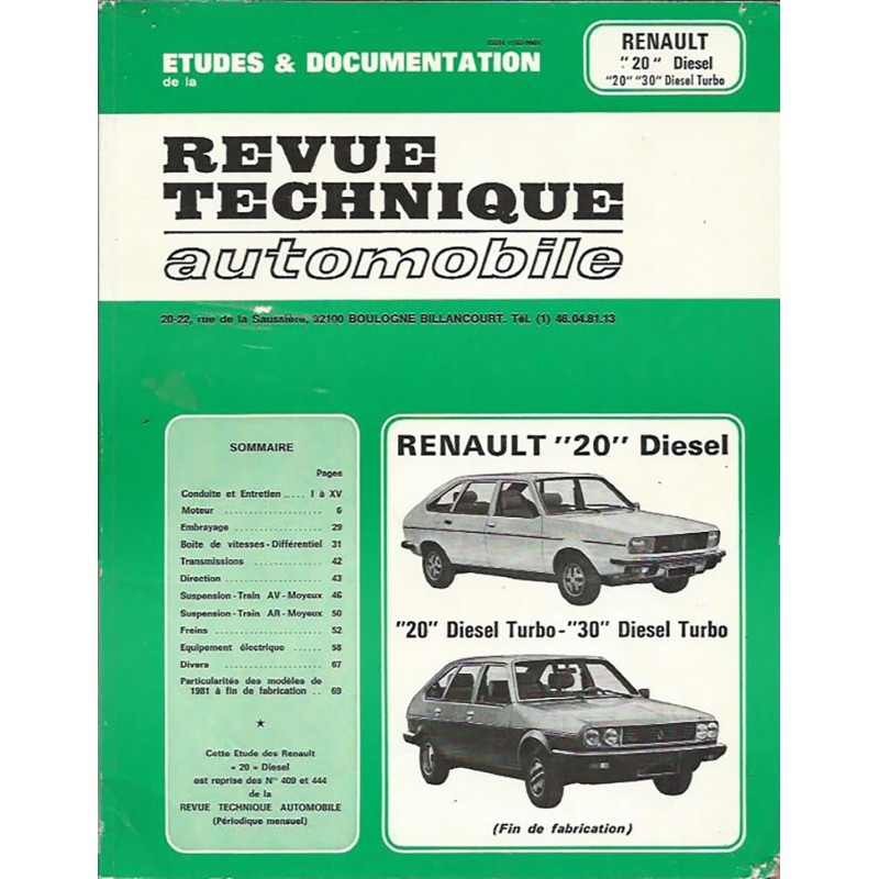 Revue Technique R20 / R30 TD Revue Technique R20 / R30 TD