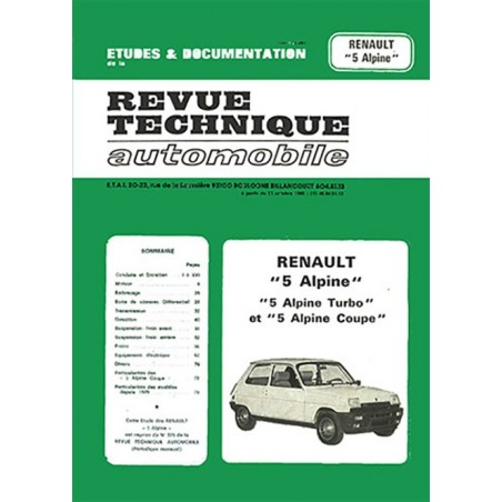Renault 5 Alpine Turbo Fiche Technique