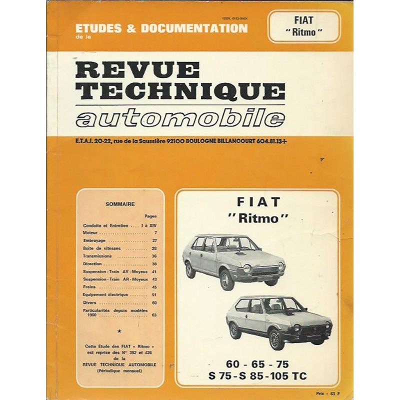 Revue Technique 1982 Revue Technique 1982