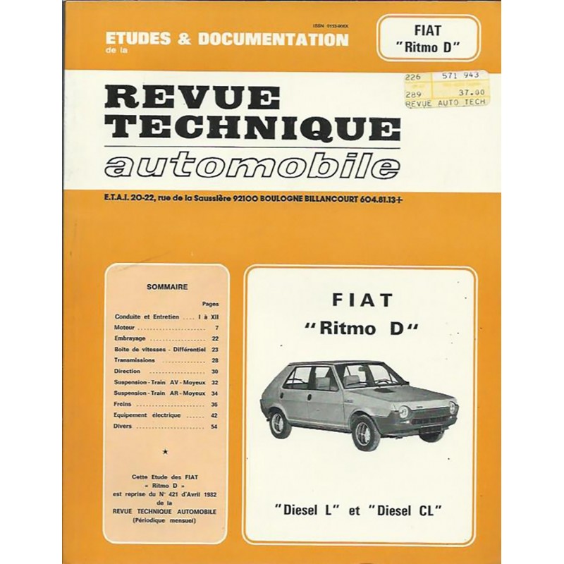 Revue Technique 1982 Revue Technique 1982