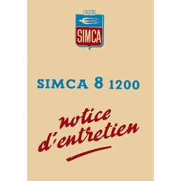 Notice d' Entretien Simca 8 1200