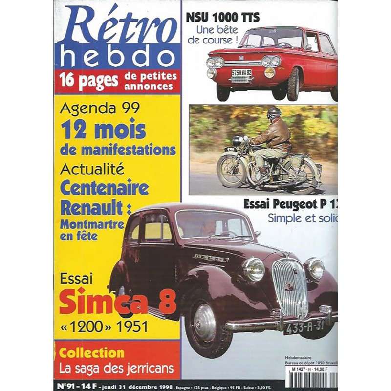 Retro Hebdo N° 91 Retro Hebdo N° 91