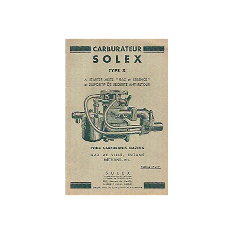 Carburateur Type X Carburateur Type X