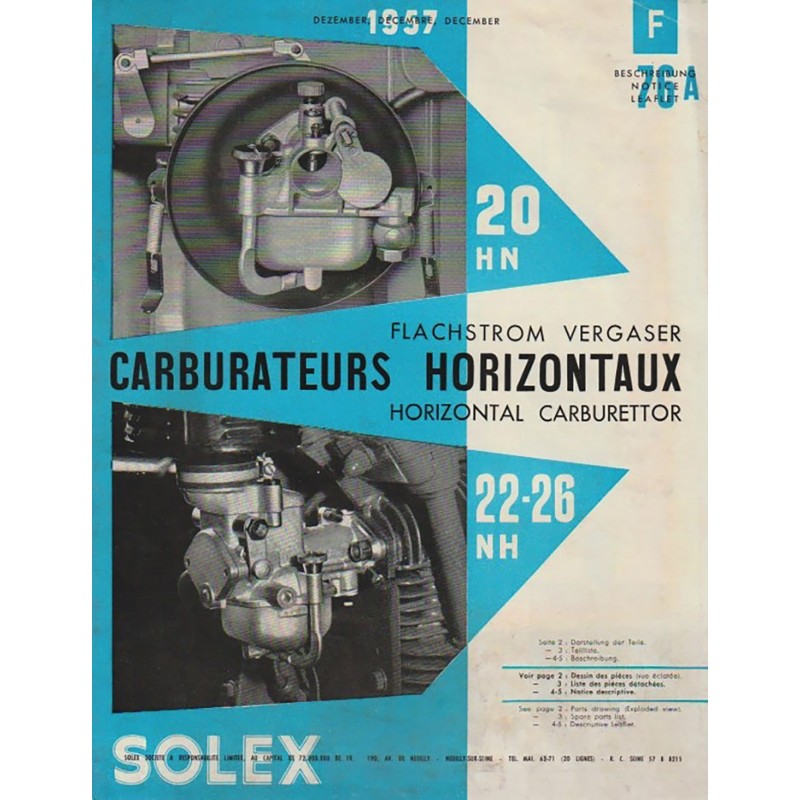 Carburateur Type 20HN & 22-26 NH Carburateur Type 20HN & 22-26 NH