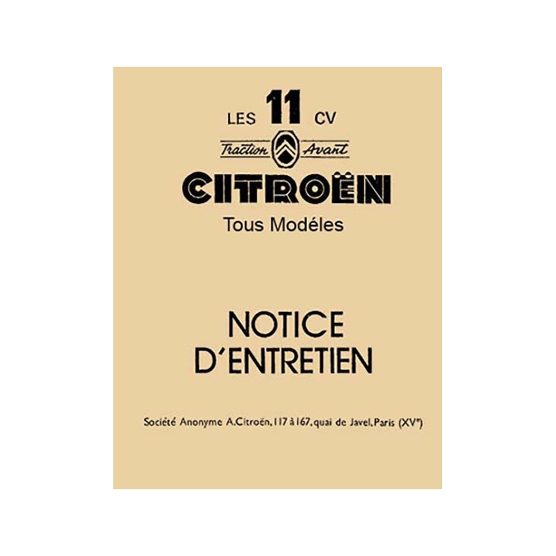 Notice Entretien 11 1955 Notice Entretien 11 1955