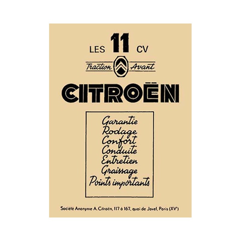 Notice Entretien 11  1952