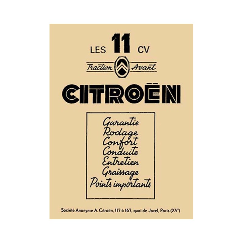 Notice Entretien 11 1952 Notice Entretien 11 1952