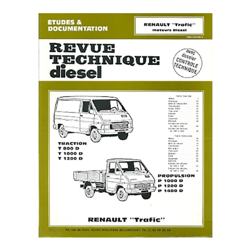 Revue Technique Diesel TRAFIC de Renault