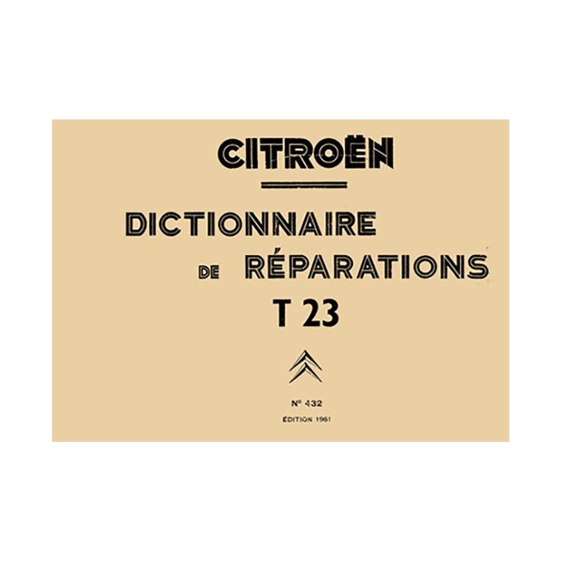 Dictionnaire de Reparation  1961
