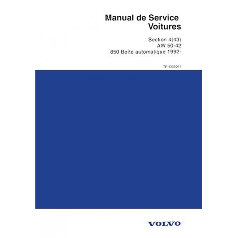 Manuel Reparation BV AW 50-42 Manuel Reparation BV AW 50-42