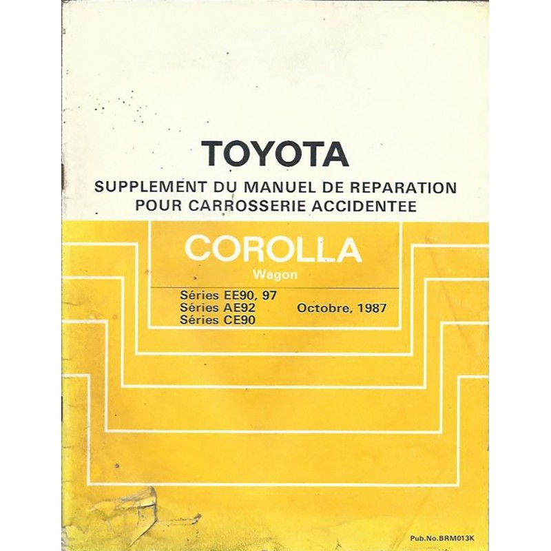 Manuel Atelier Carrosserie 1987 Manuel Atelier Carrosserie 1987
