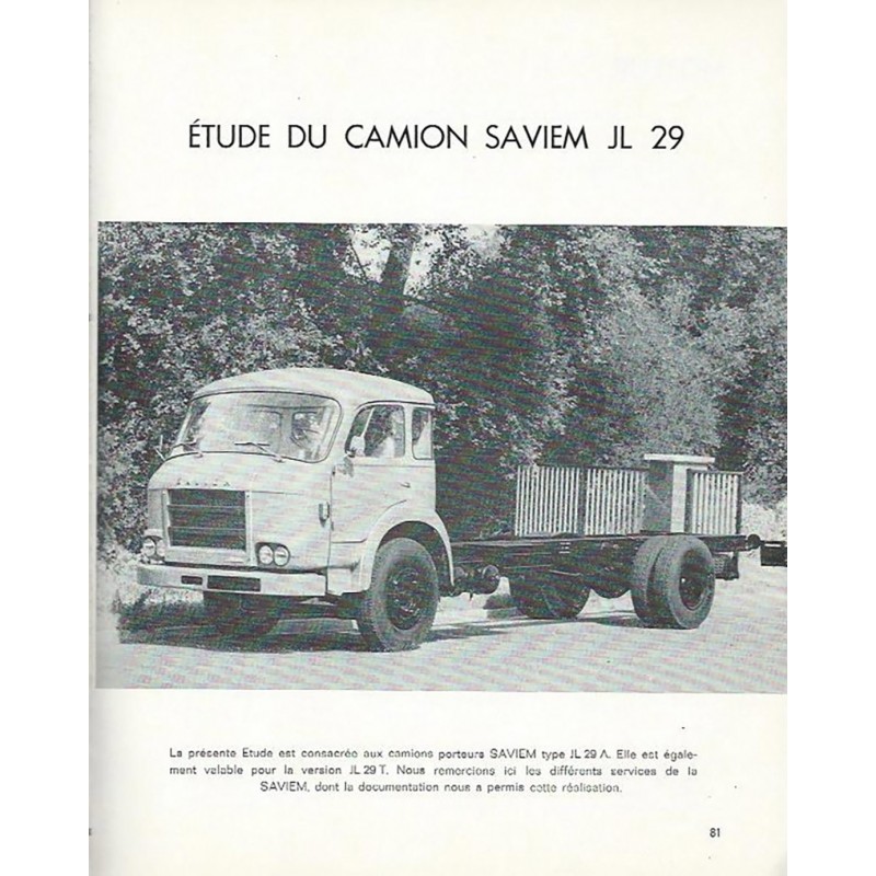 SAVIEM prospectus camion JL  29 porteur et tracteur A 