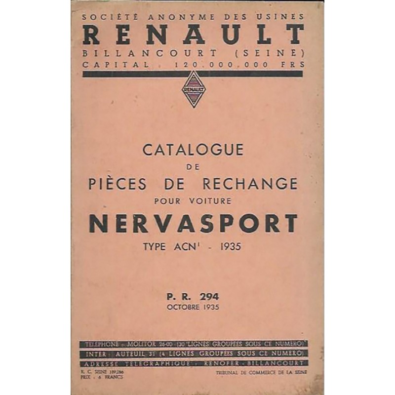 Catalogue de Pieces ACN 1 Catalogue de Pieces ACN 1