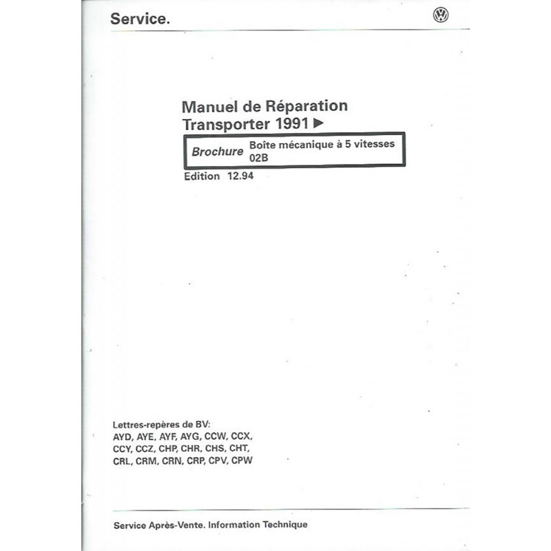 Manuel Reparation BV Meca 02B Manuel Reparation BV Meca 02B