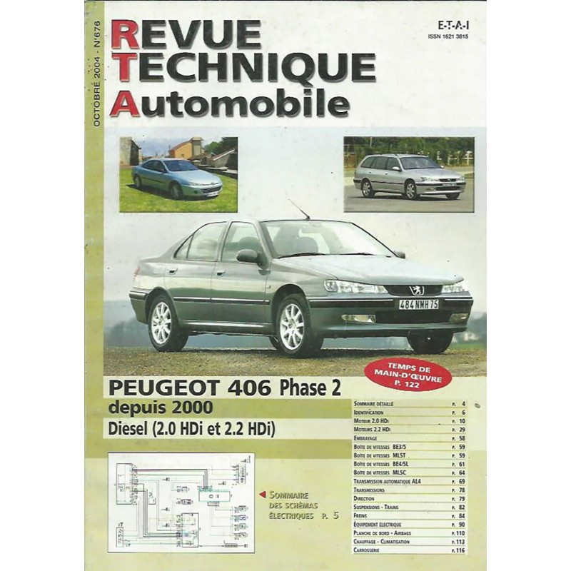 Revue Technique 2000 406 de Peugeot