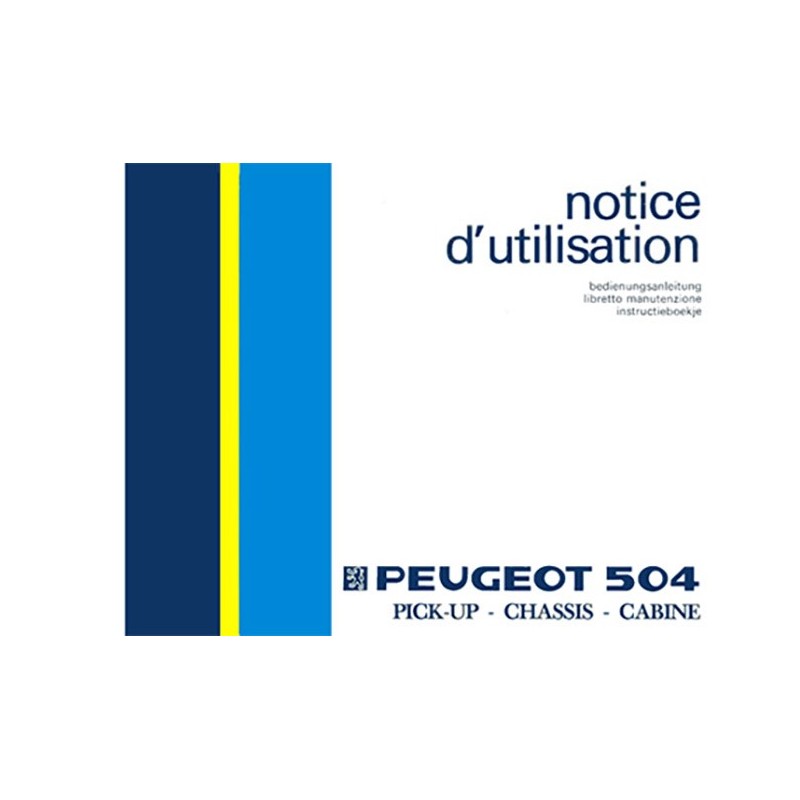 Notice d' Entretien Pick Up (1986) Notice d' Entretien Pick Up (1986)