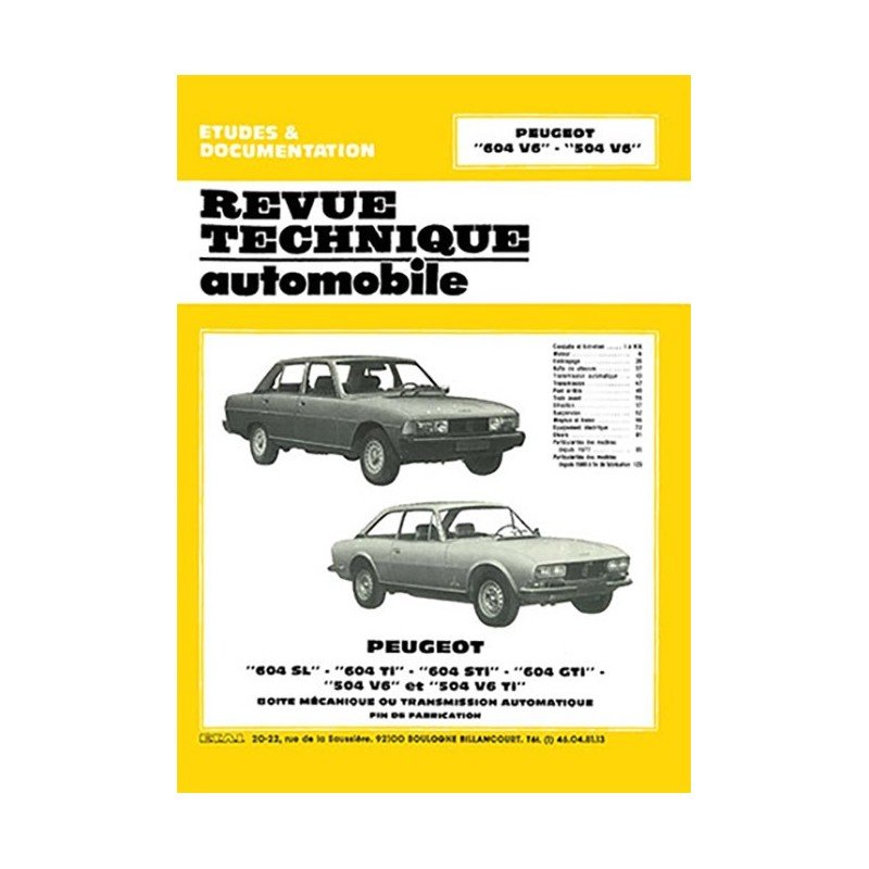 Revue Technique 504 V6