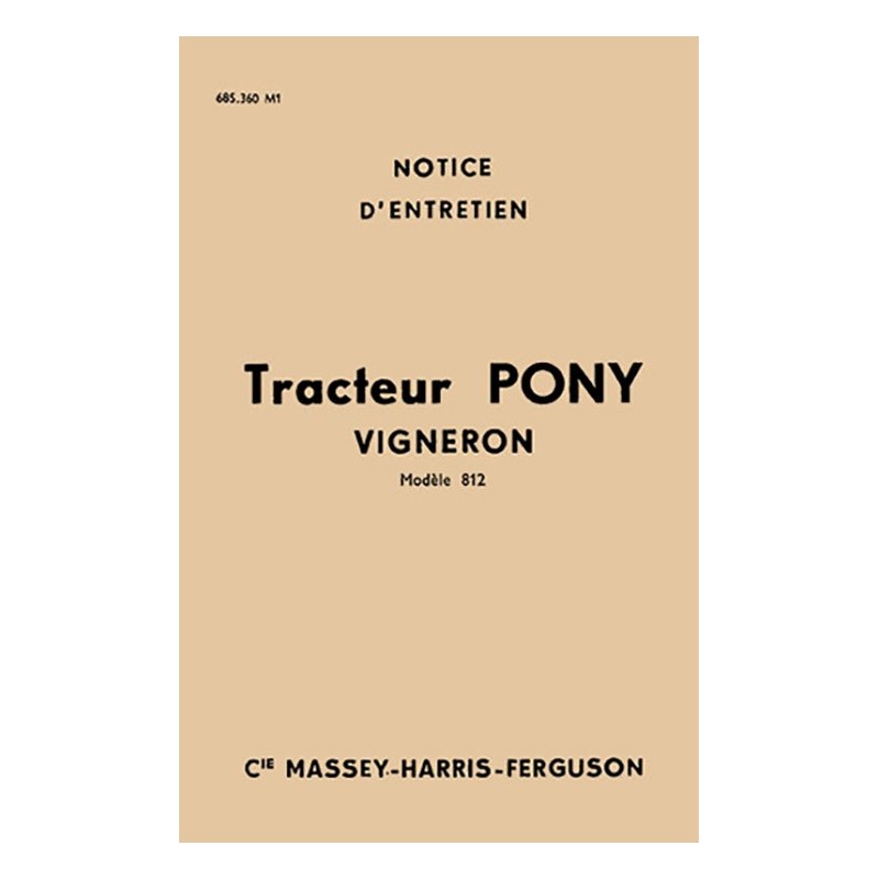Notice Entretien Pony 812