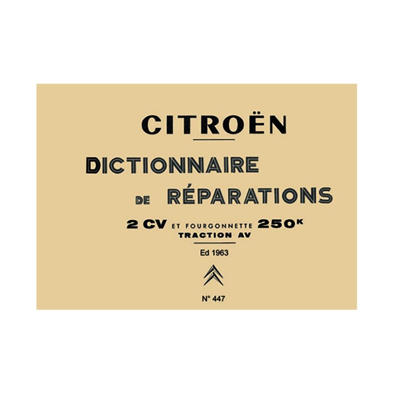 Dictionnaire de Reparation 1963