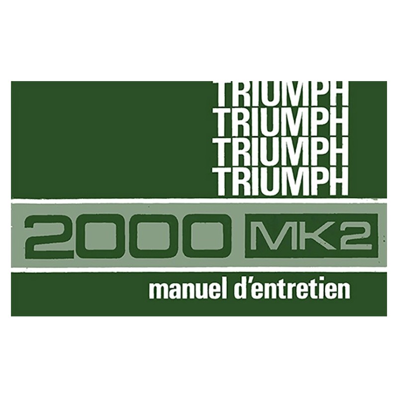 Notice d' Entretien 2000 MK2 Notice d' Entretien 2000 MK2