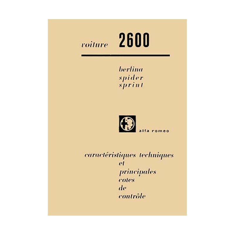Caracteristiques Technique 2600 Caracteristiques Technique 2600