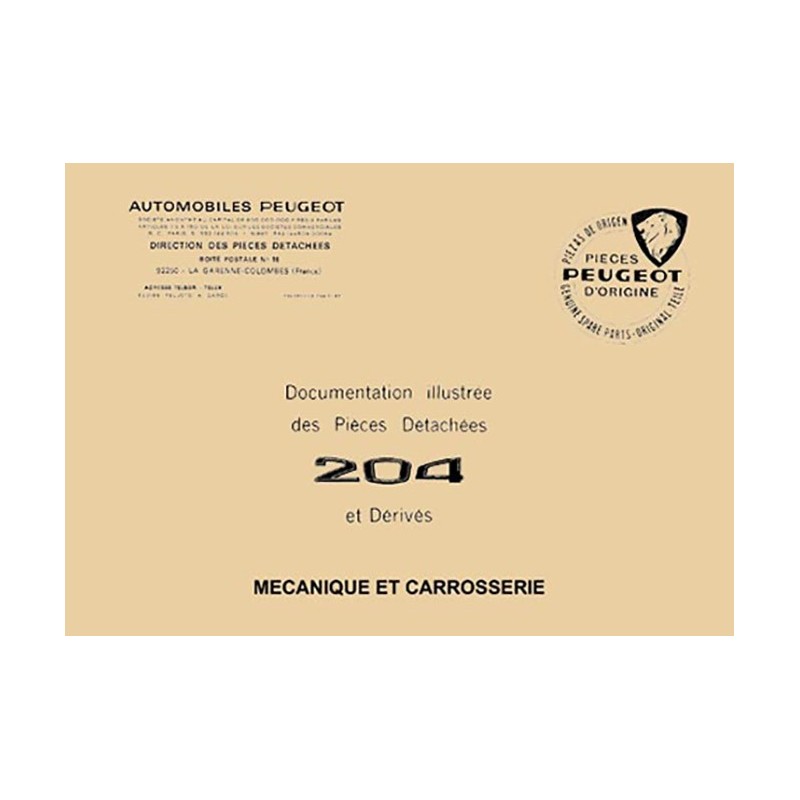 Catalogue Pieces Detachées 204 Catalogue Pieces Detachées 204