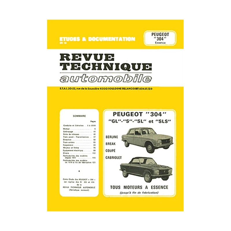 Revue Technique 304 1982 Revue Technique 304 1982