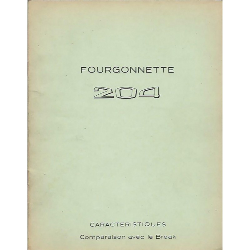 Documentation 204 Fourgonnette
