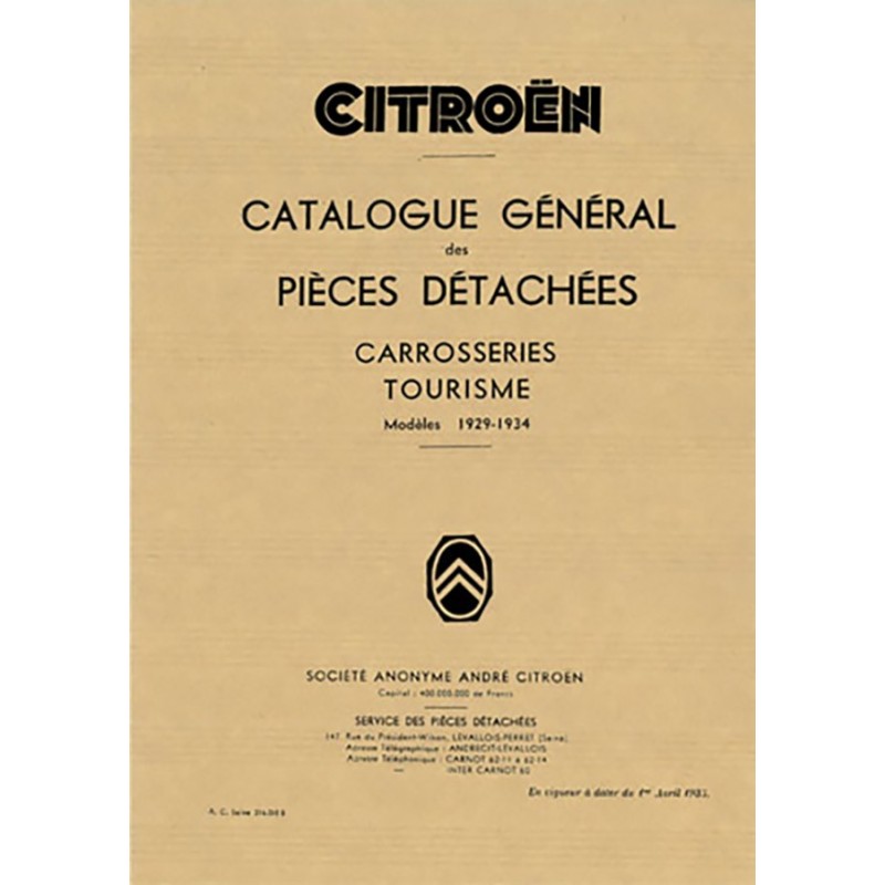 Catalogue Pieces Carrosserie