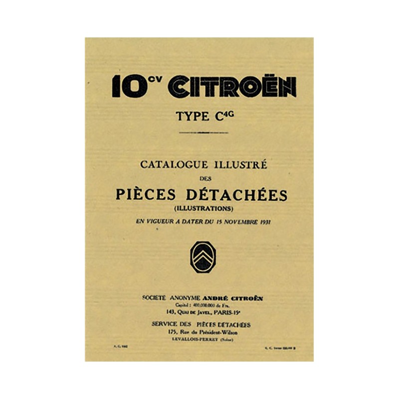 Catalogue Pieces  C4 G