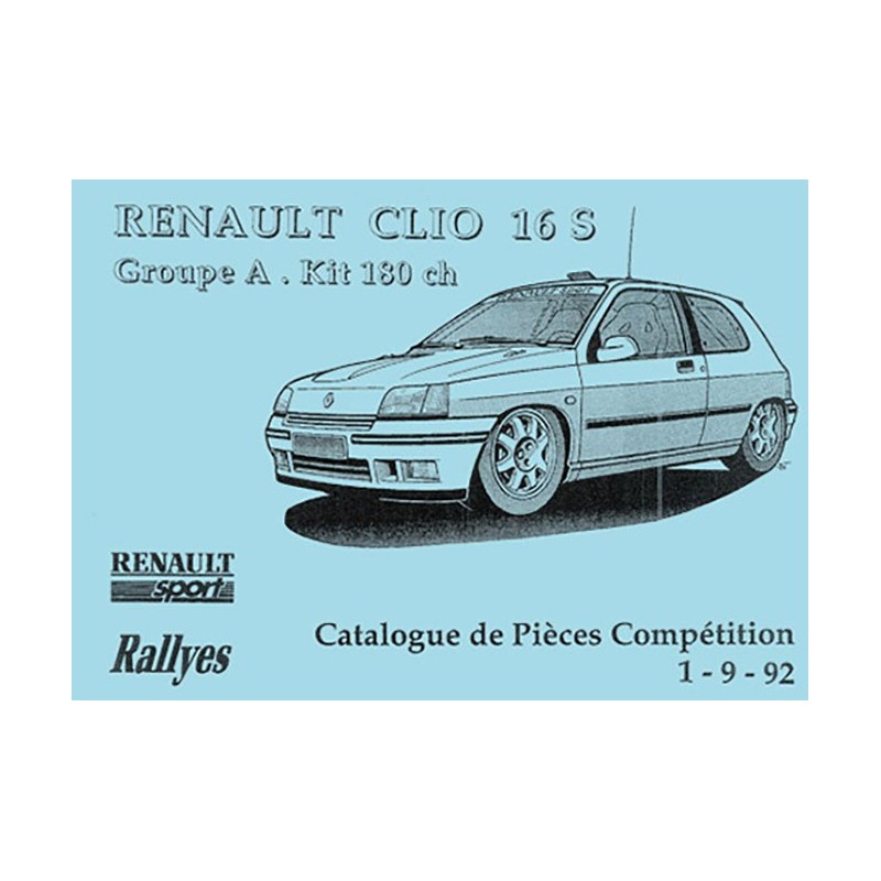 Catalogue  Pieces  Clio 16S  Gr A