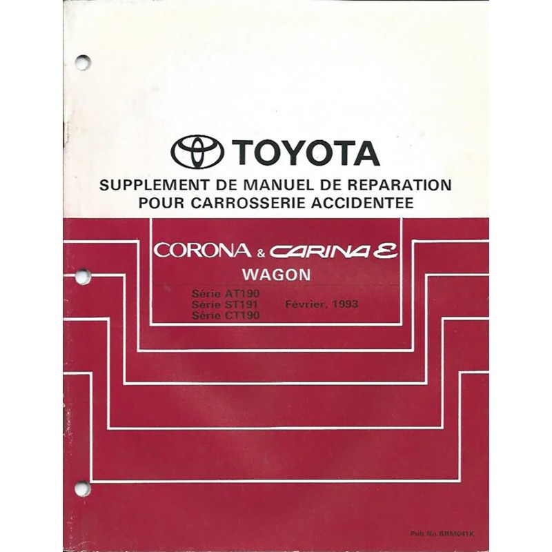 Manuel Atelier Carrosserie 1993 Manuel Atelier Carrosserie 1993