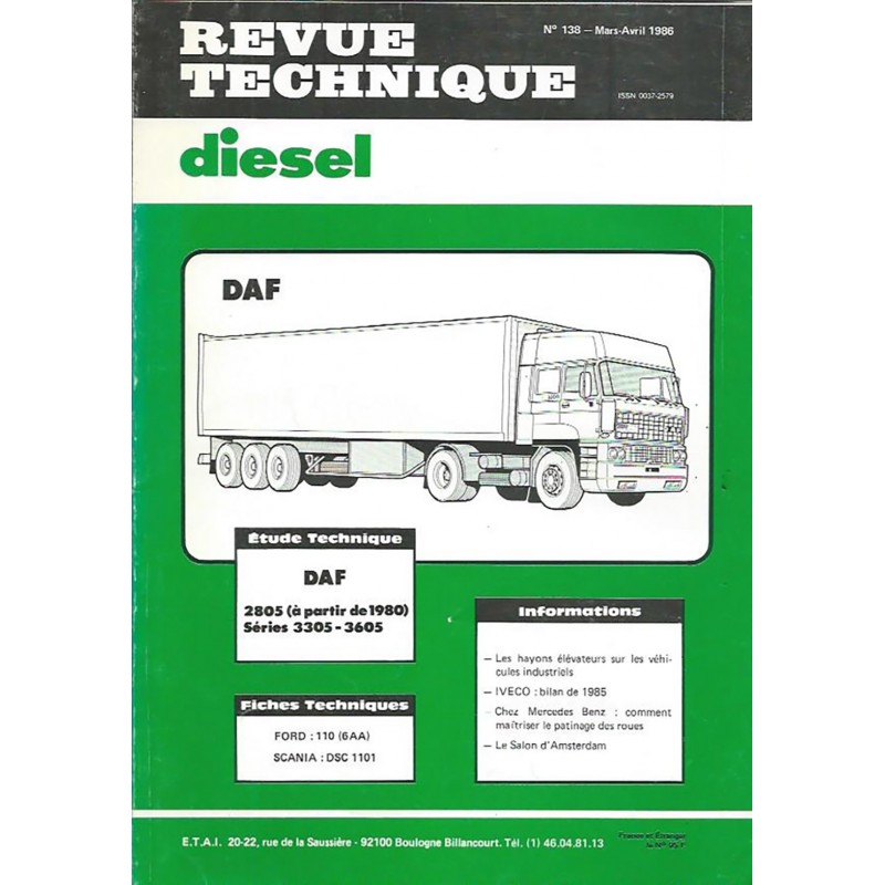 Revue Technique Diesel 1986 Revue Technique Diesel 1986