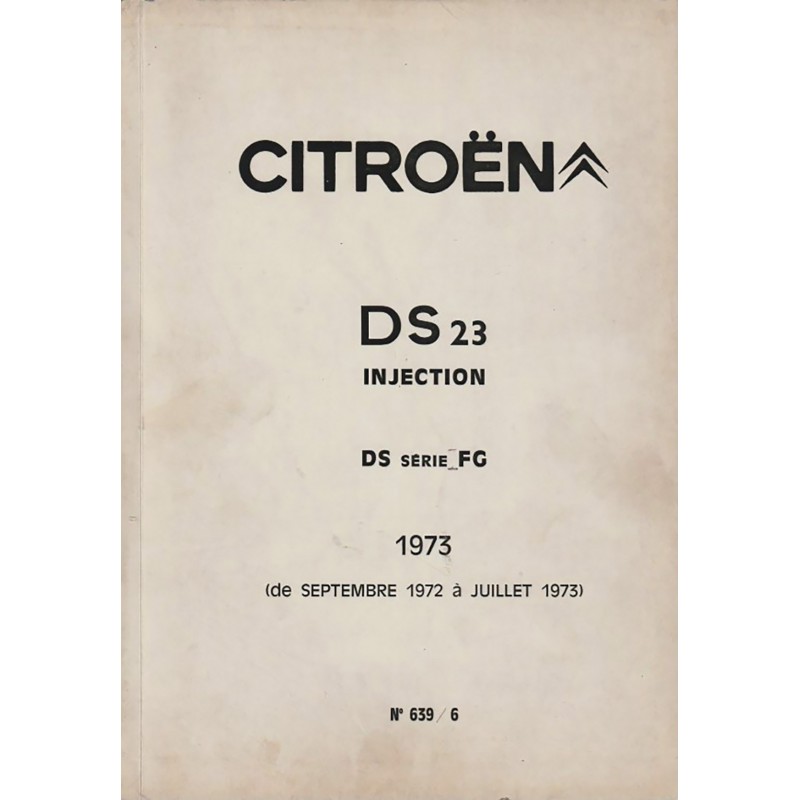 Manuel Technique DS 23 ie 1973 Manuel Technique DS 23 ie 1973