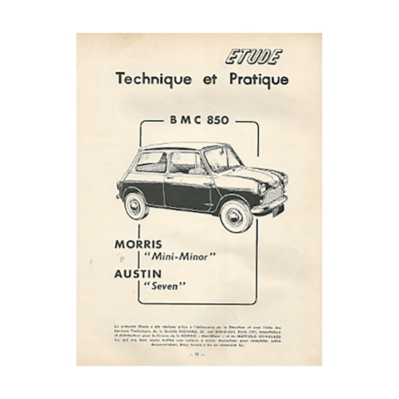 Revue Technique Morris 850 Revue Technique Morris 850