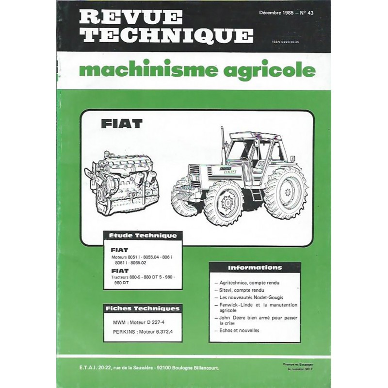Revue Technique 880 / 980 Revue Technique 880 / 980