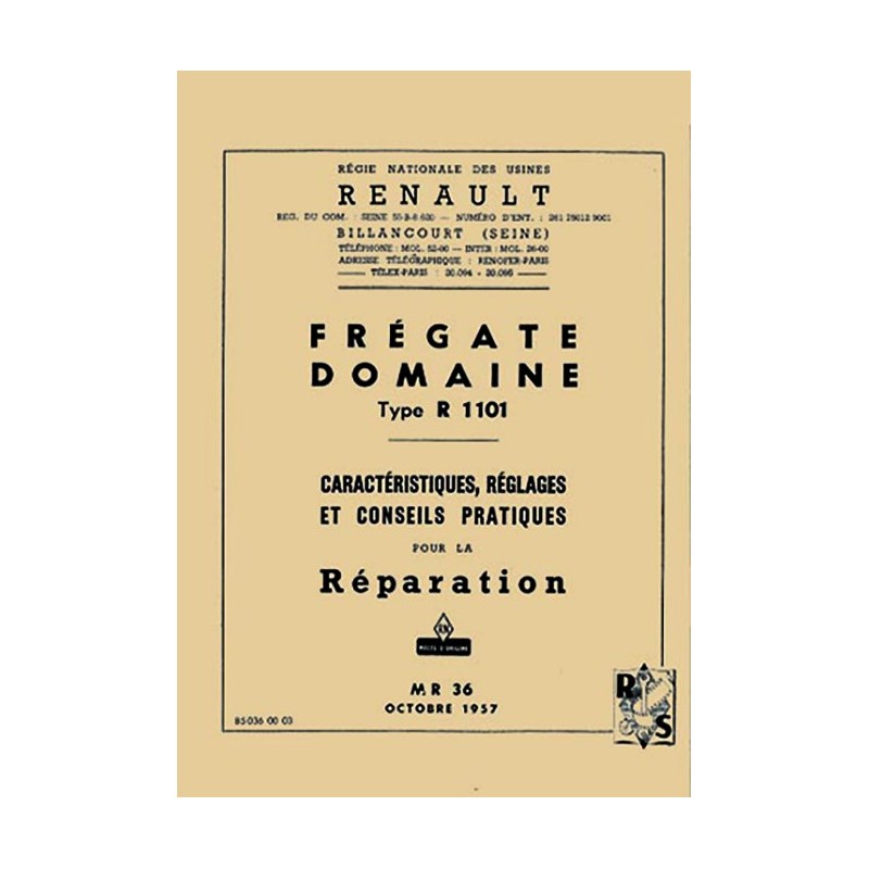 Manuel de Reparation R 1101 Manuel de Reparation R 1101