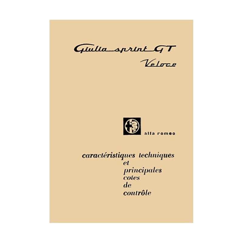 Manuel Technique 1600 GTV Manuel Technique 1600 GTV