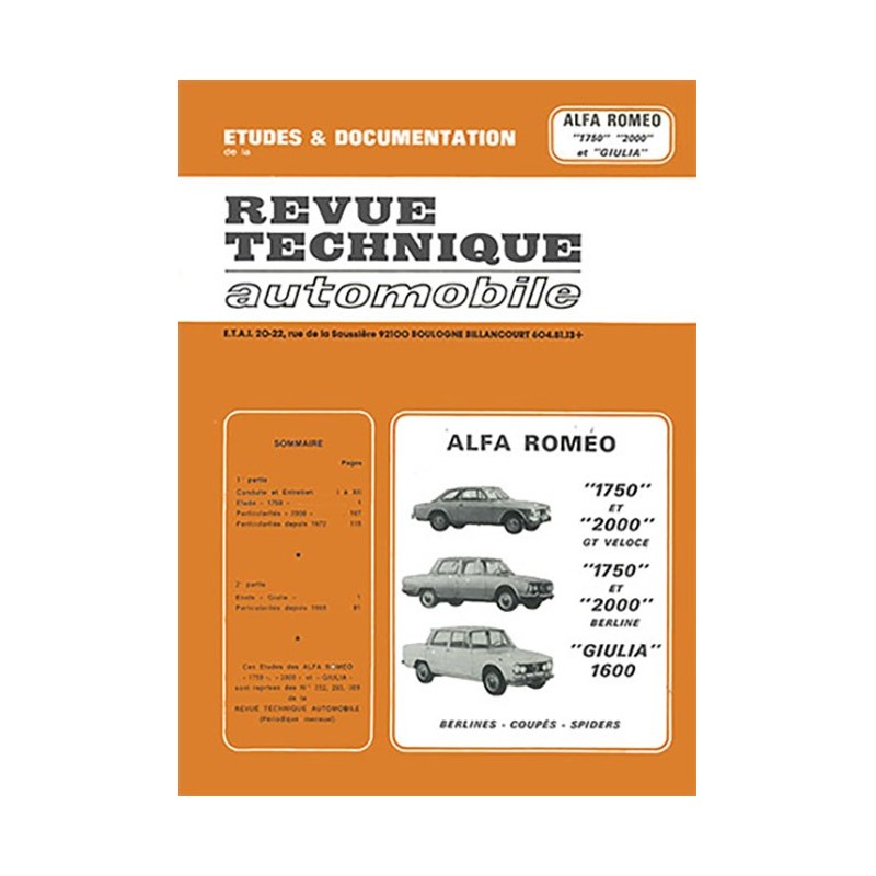Revue Technique 1600/1750/2000 Revue Technique 1600/1750/2000